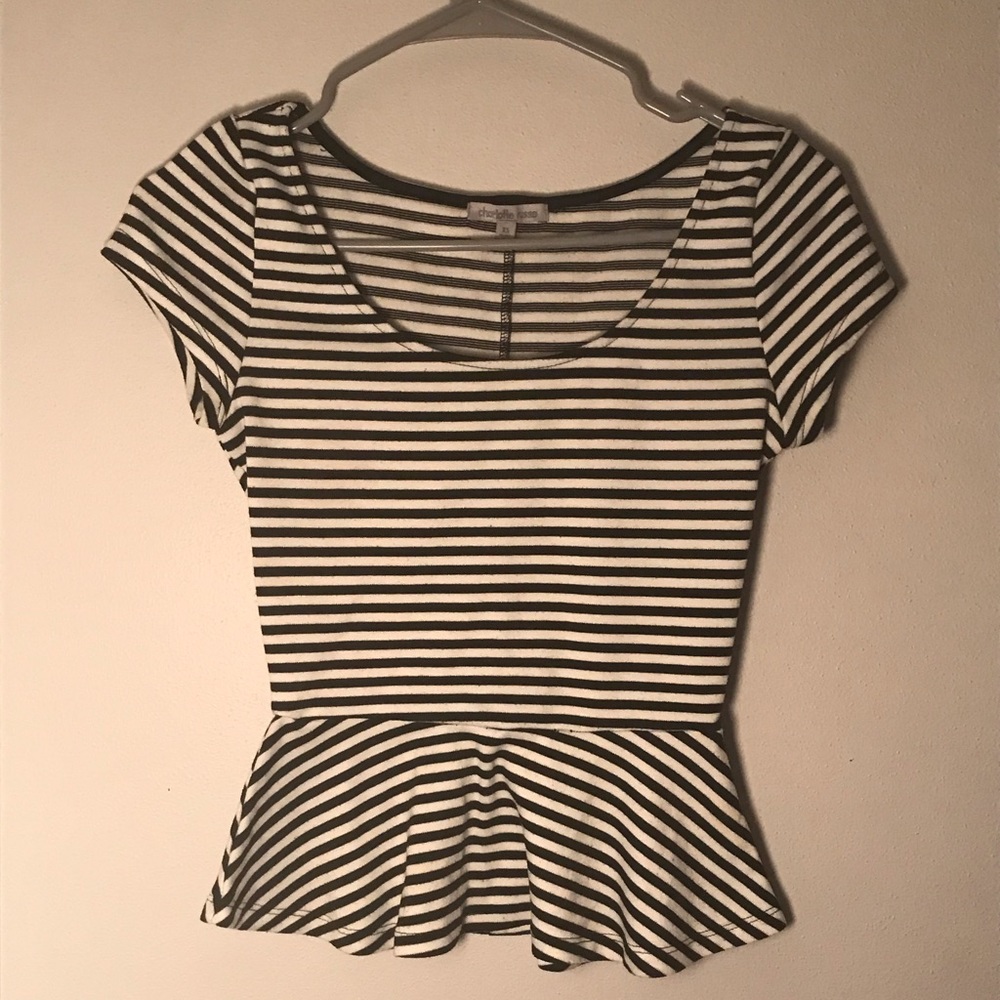 Charlotte Russe Peplum Striped Shirt